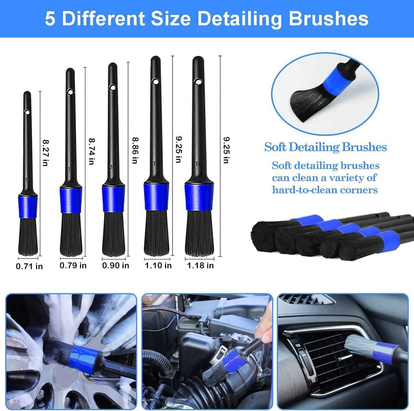 Car Detailing Brush Set, Car cleaning brush