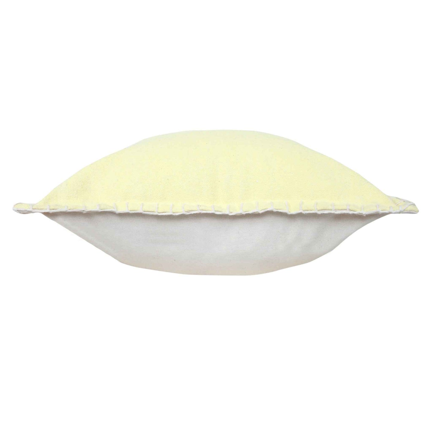 20" Light Yellow Cotton Throw Pillow