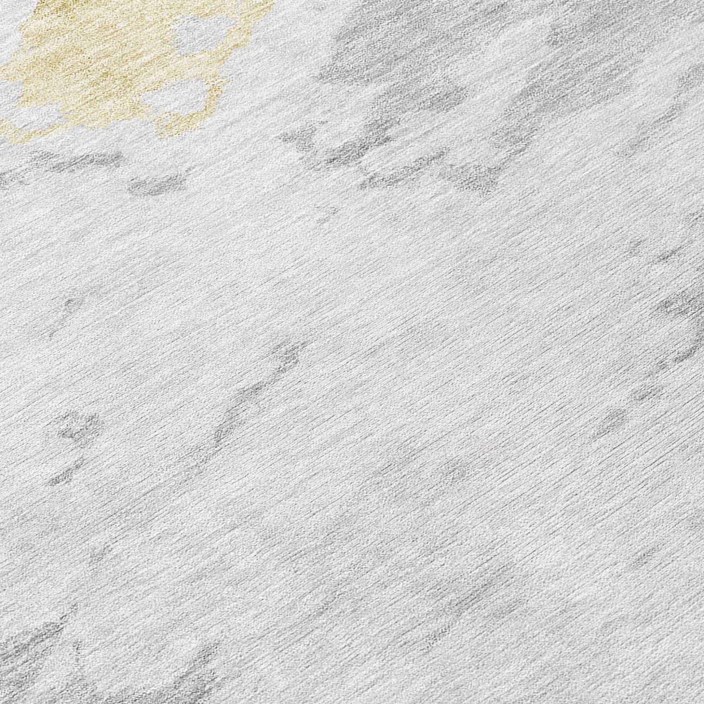 8' Silver Gray And Ivory Round Abstract Washable Indoor Outdoor Area Rug