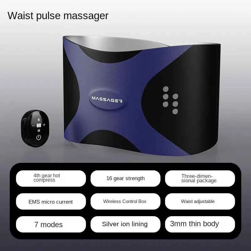 Skg Waist Massager-Intelligent Heating Pulse EMS Massage Belt for Abdominal Soreness & Slim Waist