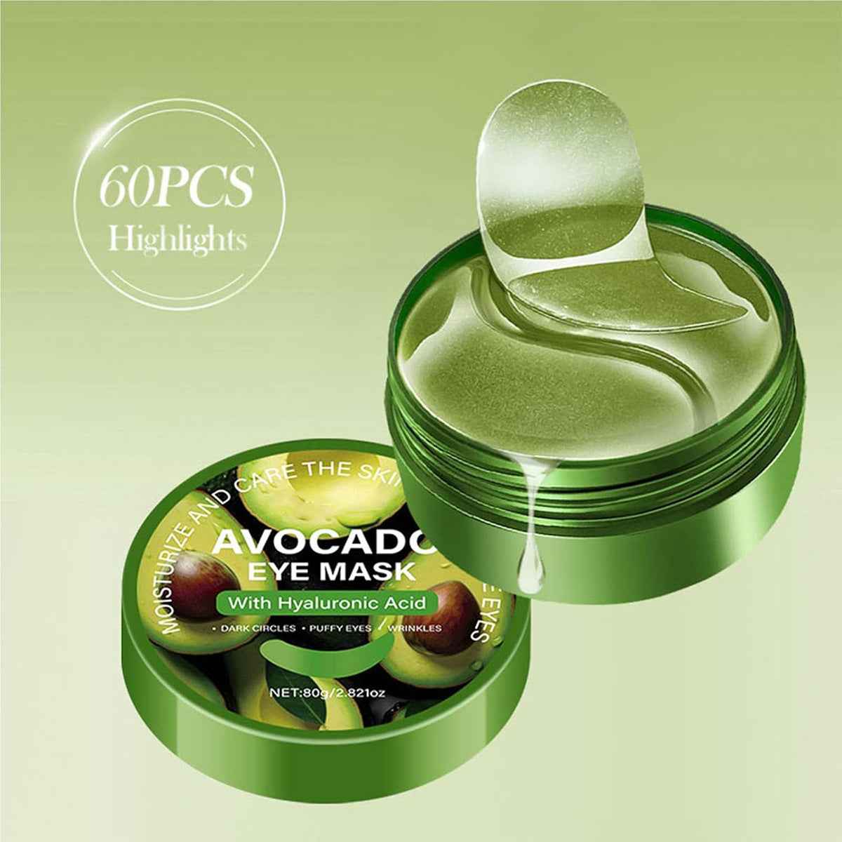 Cross-Border Popular Avocado Eye Mask-Moisturizing, Lightens Wrinkles & Nourishes for Smooth, Tender Skin