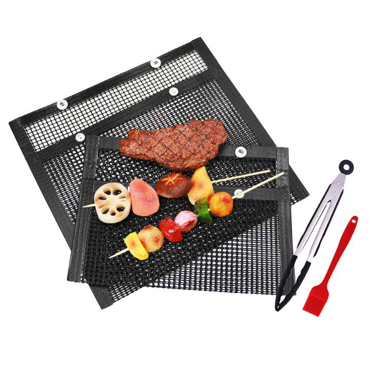 BBQ Mesh Grill Bag Non-Stick Teflon Grilling Bag for High Heat Cooking
