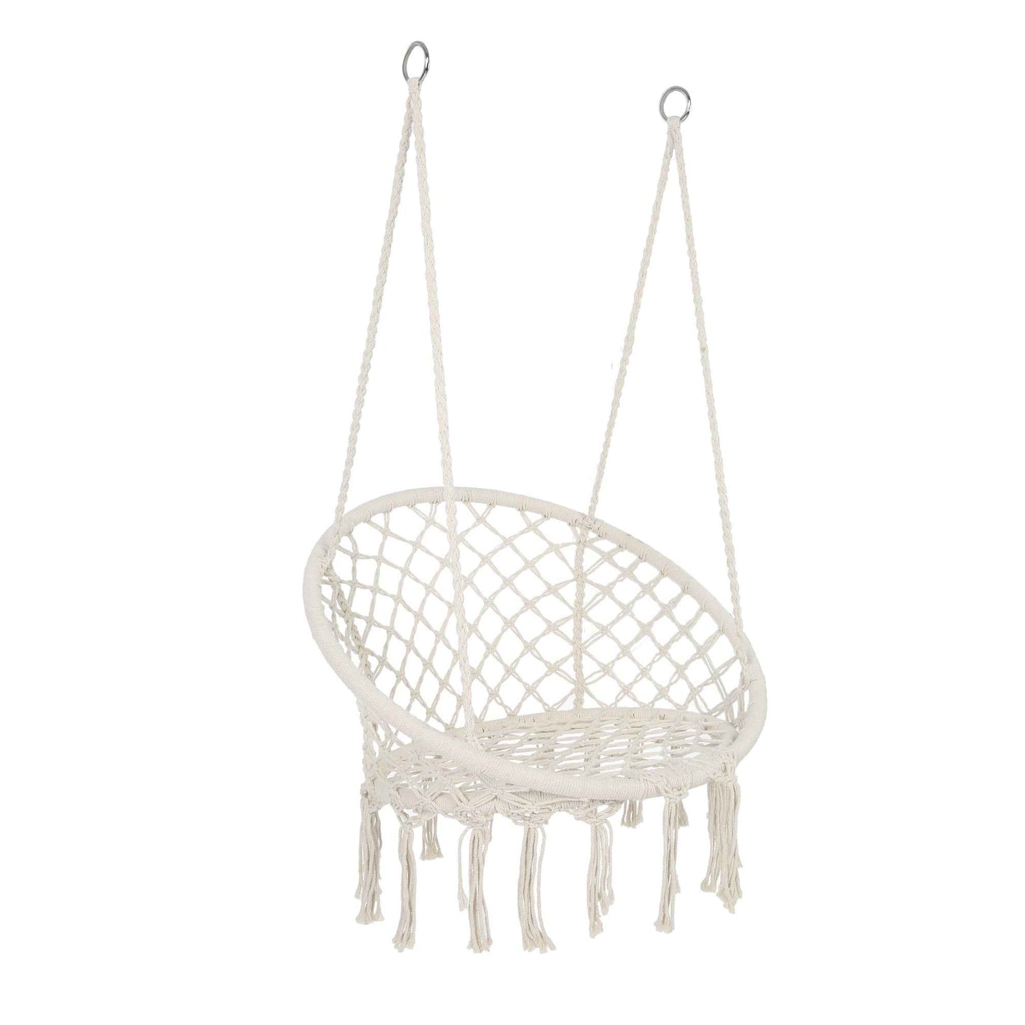 Macrame Hanging Hammock Chair, Cotton Rope Swing for Indoor and