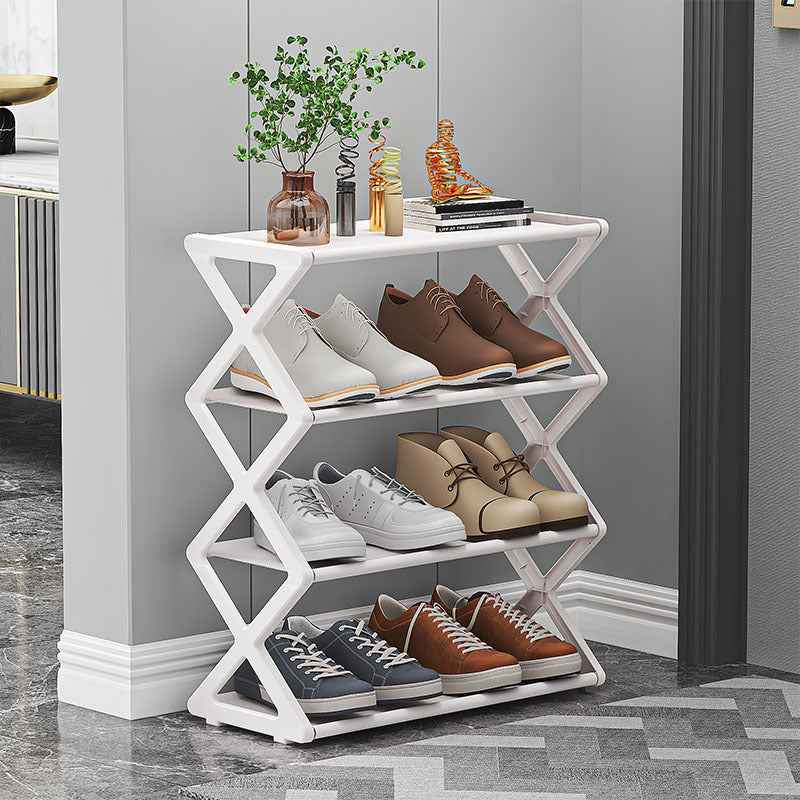 Creative X-Type Dustproof Shoe Rack Steel Tube Shoe Organizer Easy Assembly, Durable & Space-Saving Storage