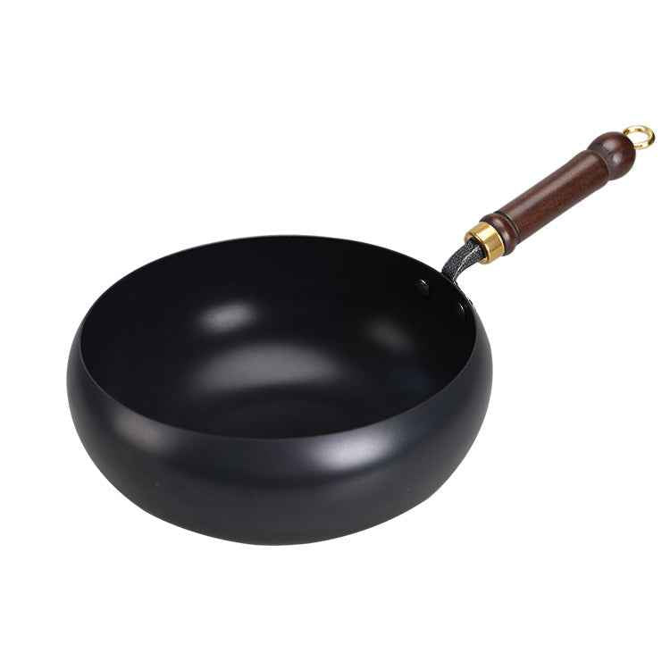 Handmade Large Iron Wok-Deep Flat Bottom Belly Pot,Non-Stick Uncoated Cooking Pan for Household Kitchen