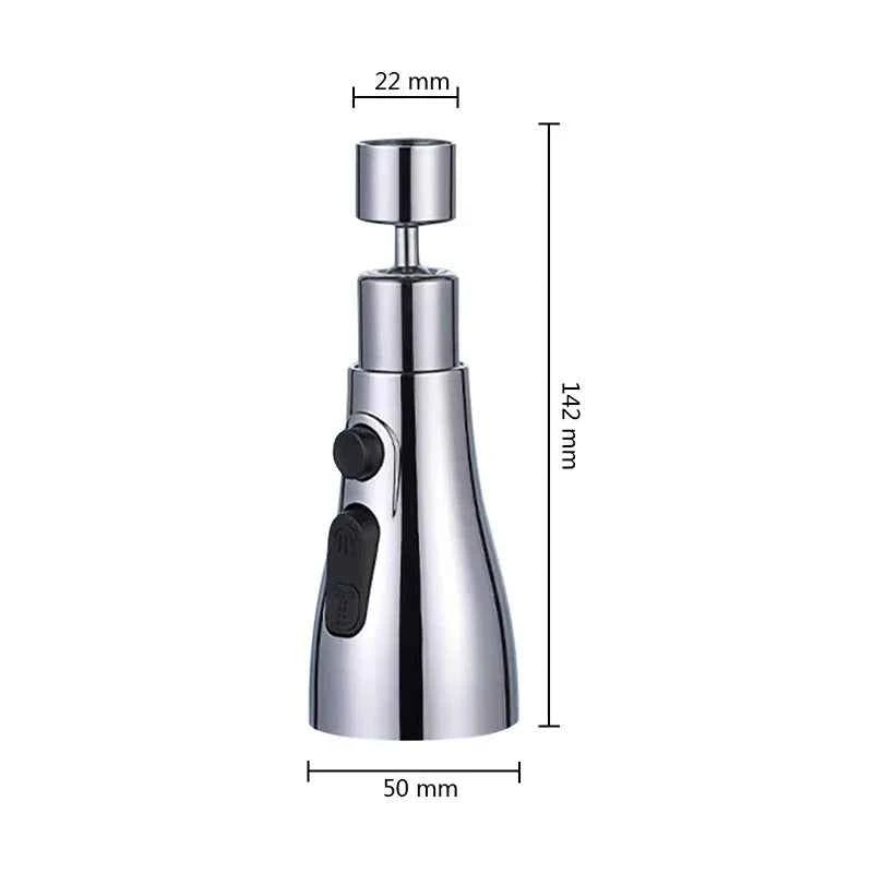3-in-1 Kitchen Faucet Extender Universal 360° Rotating Pull-Out Tap with Multi-Mode Spray & Strong Water Pressure Booster - Kitchen Sink Accessories