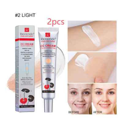 Hydrating CC Cream | Waterproof Anti-Sweat Makeup, Long-Lasting Concealer & Skin Correcting Formula - Smooth Radiant Finish