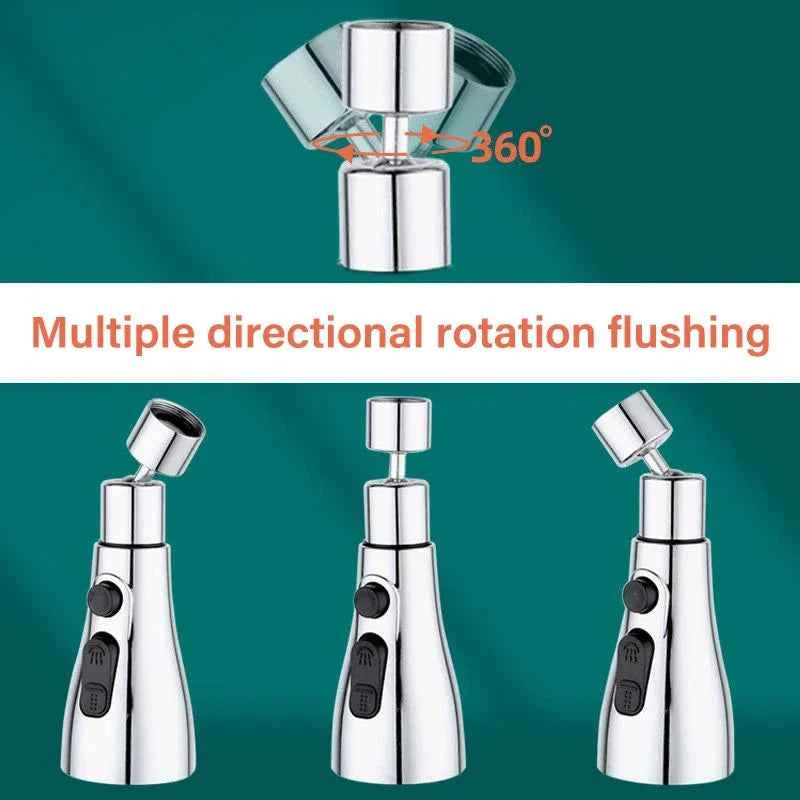 3-in-1 Kitchen Faucet Extender Universal 360° Rotating Pull-Out Tap with Multi-Mode Spray & Strong Water Pressure Booster - Kitchen Sink Accessories