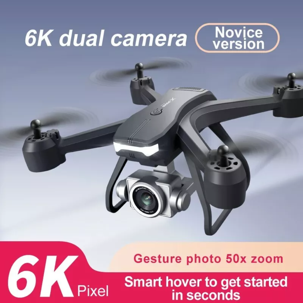 Wifi FPV drone with 6K camera and dual lens for high-definition streaming