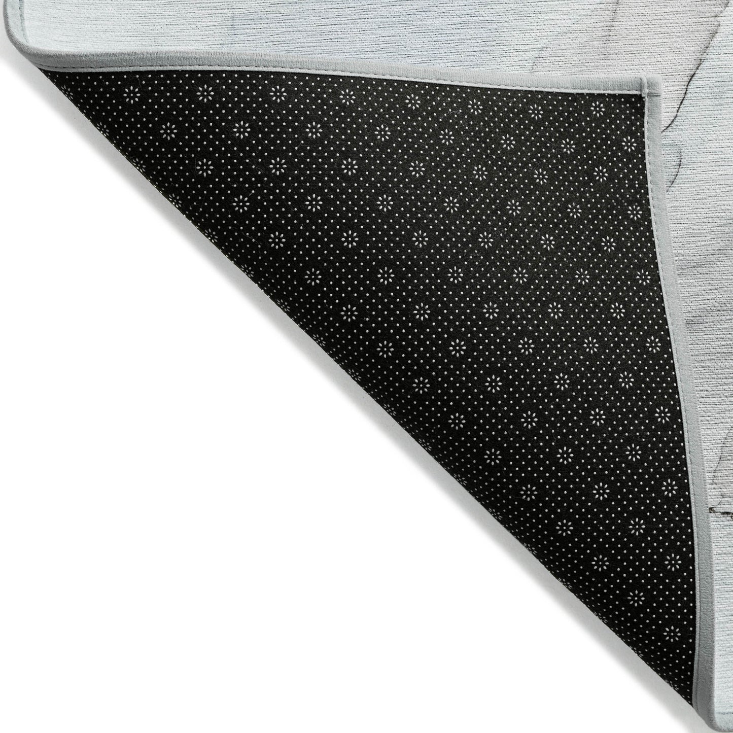 8' X 10' Ivory Blue and Gray Abstract Washable Non Skid Indoor Outdoor Area Rug