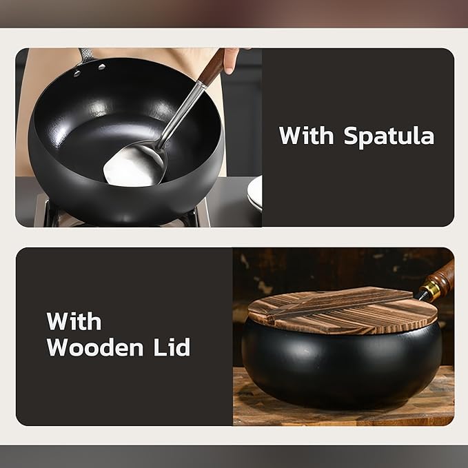 traditional hand-forged iron wok belly pot for kitchen.zerramart.online
