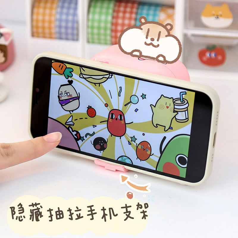 Mini Bluetooth Home Alarm Clock Speaker-High Volume Outdoor Subwoofer, Cute Cartoon Girl Design, Multi-Function Small Sound Device