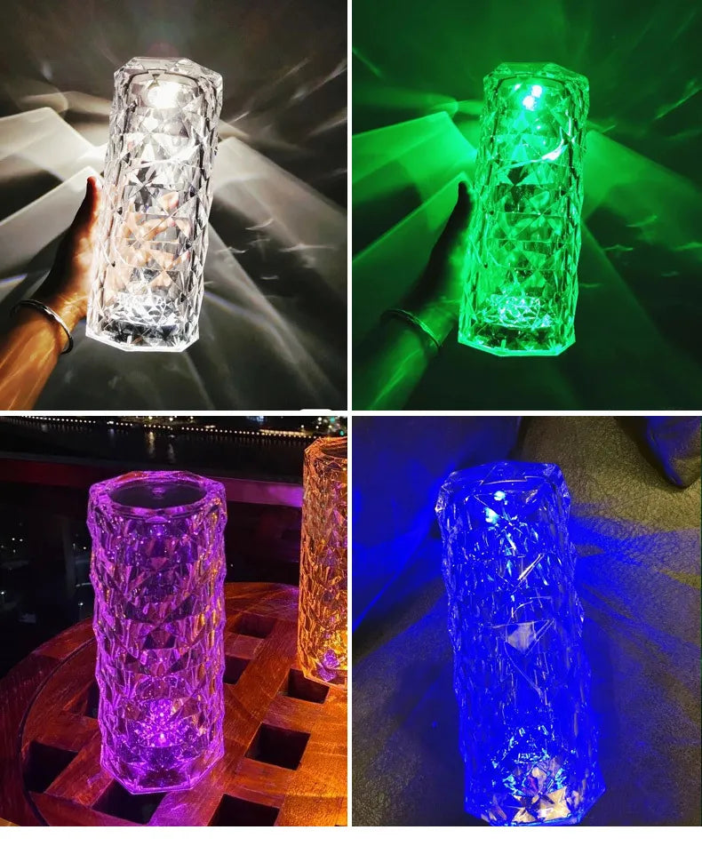 Nordic crystal lamp with USB power for bedroom decor