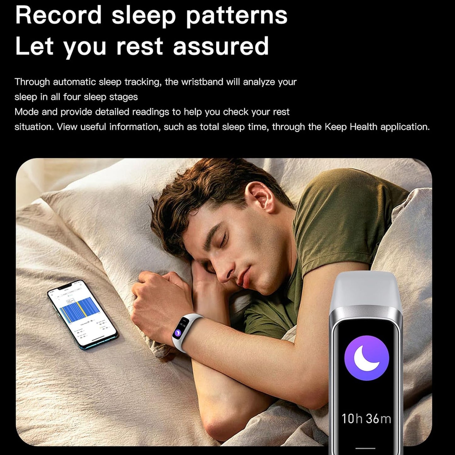 Portable Fitness Tracker Watch with alarm, timer, and health monitoring